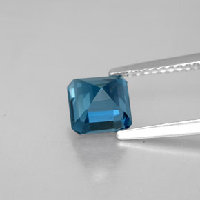 Topacio azul natural de 1,87 ct, corte esmeralda, VVS-VS