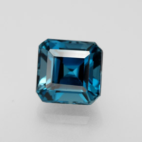 Topacio azul natural de 2,38 ct, corte esmeralda, VVS-VS