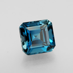 Topacio azul natural de 2,38 ct, corte esmeralda, VVS-VS