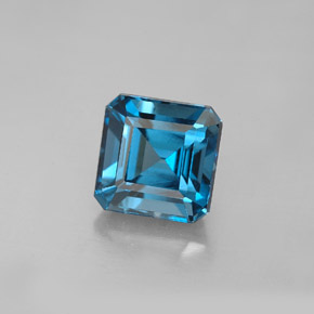 Topacio azul natural de 2,61 ct, corte esmeralda, VVS-VS