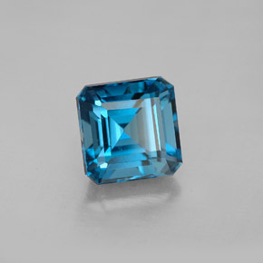 Topacio azul natural de 2,61 ct, corte esmeralda, VVS-VS
