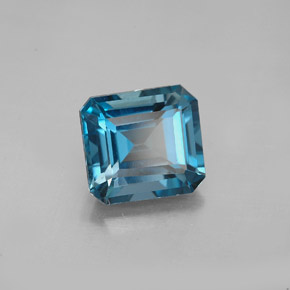 Topacio azul natural de 2,64 ct, corte esmeralda, VVS-VS
