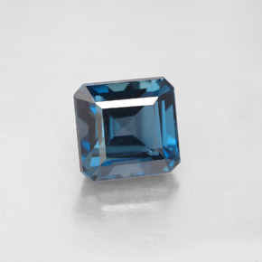 Topacio azul natural de 2,63 ct, corte esmeralda, VVS-VS