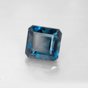 Topacio azul natural de 2,63 ct, corte esmeralda, VVS-VS