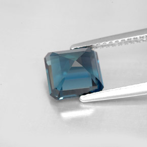 Topacio azul natural de 2,63 ct, corte esmeralda, VVS-VS