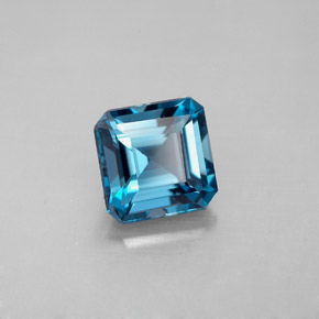 Topacio azul natural de 2,16 ct, corte esmeralda, VVS-VS