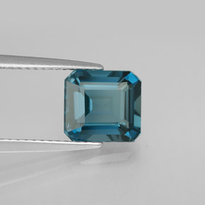 Topacio azul natural de 2,71 ct, corte esmeralda, VVS-VS