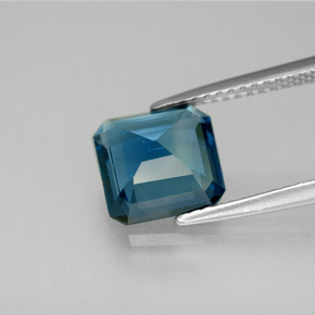 Topacio azul natural de 2,80 ct, corte esmeralda, VVS-VS