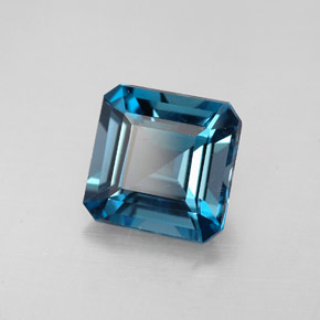 Topacio azul natural de 2,16 ct, corte esmeralda, VVS-VS