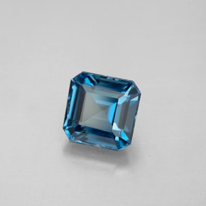 Topacio azul natural de 2,20 ct, corte esmeralda, VVS