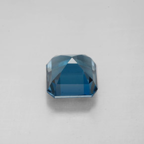 Topacio azul natural de 2,20 ct, corte esmeralda, VVS