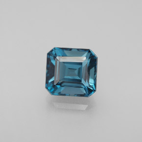 Topacio azul natural de 2,20 ct, corte esmeralda, VVS-VS
