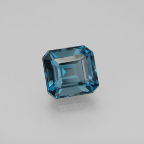 Topacio azul natural de 2,20 ct, corte esmeralda, VVS-VS