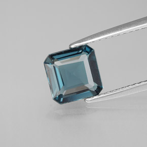 Topacio azul natural de 1,48 ct, corte esmeralda, VVS-VS