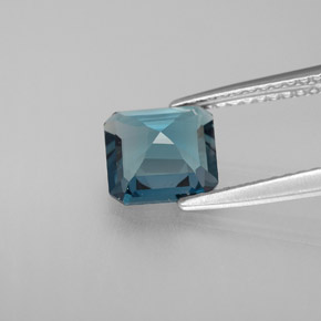 Topacio azul natural de 1,48 ct, corte esmeralda, VVS-VS