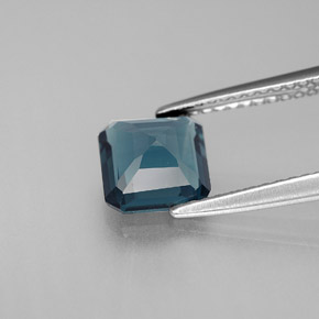 Topacio azul natural de 1,72 ct, corte esmeralda, VVS-VS