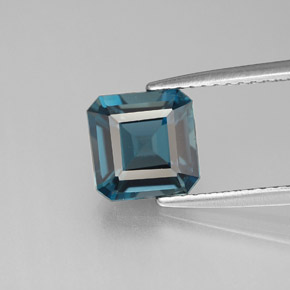 Topacio azul natural de 2,10 ct, corte esmeralda, VVS-VS
