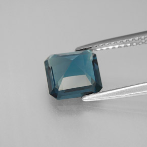 Topacio azul natural de 2,10 ct, corte esmeralda, VVS-VS