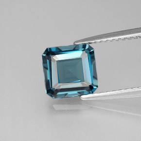 Topacio azul natural de 2,09 ct, corte esmeralda, VVS-VS