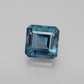 Topacio azul natural de 2,95 ct, corte esmeralda, VVS-VS