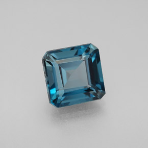 Topacio azul natural de 2,95 ct, corte esmeralda, VVS-VS