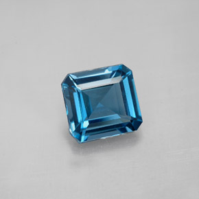 Topacio azul natural de 2,50 ct, corte esmeralda, VVS-VS