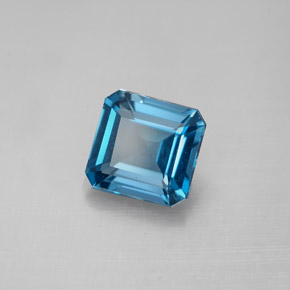 Topacio azul natural de 2,50 ct, corte esmeralda, VVS-VS