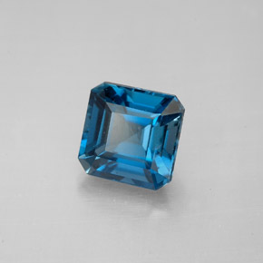 Topacio azul natural de 2,31 ct, corte esmeralda, VVS-VS