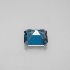 Topacio azul natural de 1,60 ct, corte esmeralda, VVS-VS