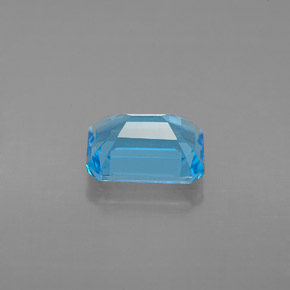 Topacio azul natural de 1,90 ct, corte esmeralda, VS