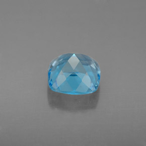 Topacio azul natural de 2,03 ct, corte cojín, VS