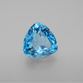 Topacio azul natural de 3,39 ct, trillón, VVS-VS