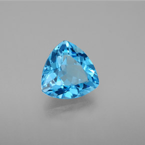 Topacio azul natural de 2,82 ct, trillón, VVS