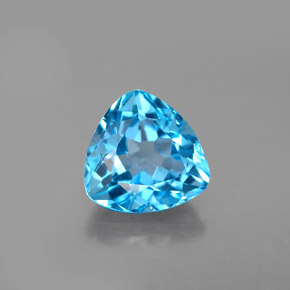 Topacio azul natural de 3,36 ct, trillón, VVS-VS