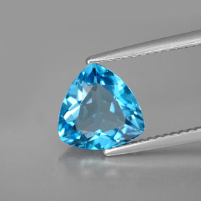Topacio azul natural de 2,70 ct, trillón, VS