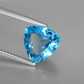Topacio azul natural de 2,70 ct, trillón, VS