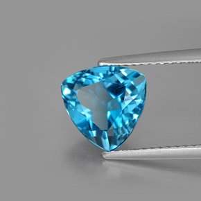Topacio azul natural de 2,99 ct, trillón, VVS-VS