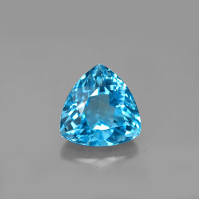 Topacio azul natural de 3,18 ct, trillón, VVS-VS
