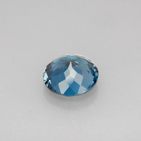 Topacio azul natural de 2,41 ct, corte redondo, VS