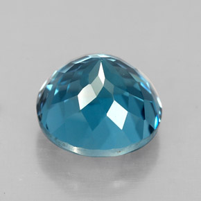Topacio azul natural de 3,10 ct, corte redondo, VVS-VS