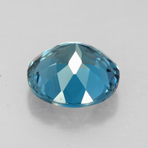 Topacio azul natural de 2,26 ct, corte redondo, VS