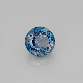 Topacio azul natural de 2,70 ct, corte redondo, VVS-VS