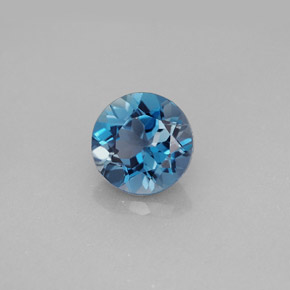 Topacio azul natural de 2,25 ct, corte redondo, VVS-VS
