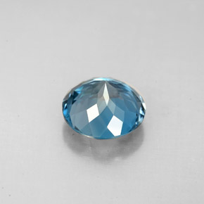 Topacio azul natural de 2,52 ct, corte redondo, VVS-VS