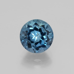 Topacio azul natural de 2,65 ct, corte redondo, VVS-VS