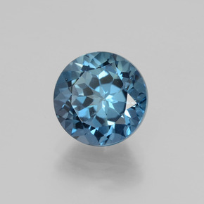 Topacio azul natural de 2,65 ct, corte redondo, VVS-VS