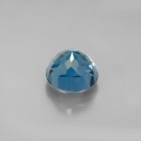 Topacio azul natural de 3,07 ct, corte redondo, VVS-VS