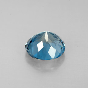 Topacio azul natural de 2,46 ct, corte redondo, VS