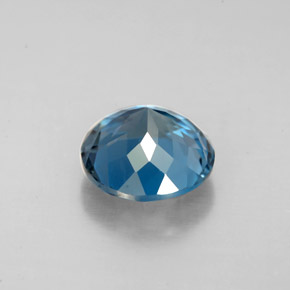 Topacio azul natural de 2,49 ct, corte redondo, VS
