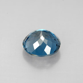 Topacio azul natural de 2,49 ct, corte redondo, VS